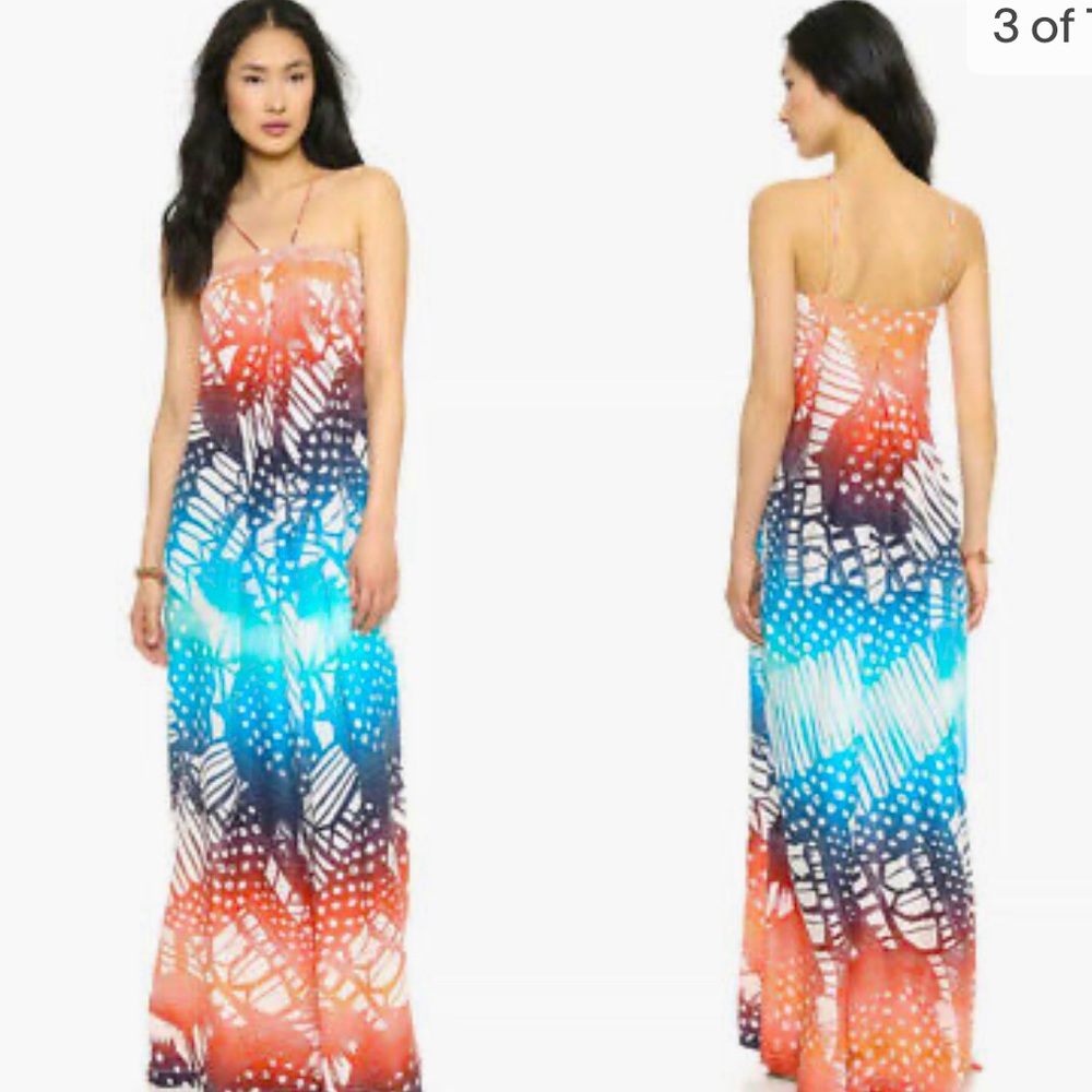 DVF Diane Von Furstenberg Annie April Oasis Silk Scarf Maxi Dress 2